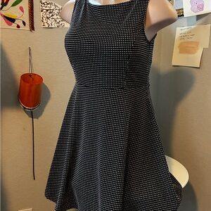 Merona Black Dress with White Micro Dot Print